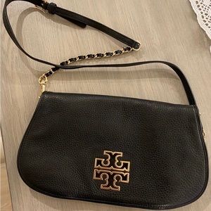 Tory Burch Britten black leather crossbody/clutch